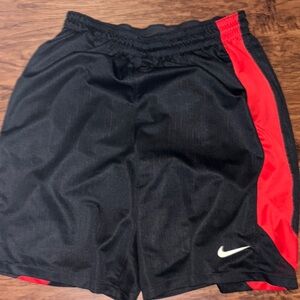 Nike Black and Red Athletic Shorts Lightweight Design
